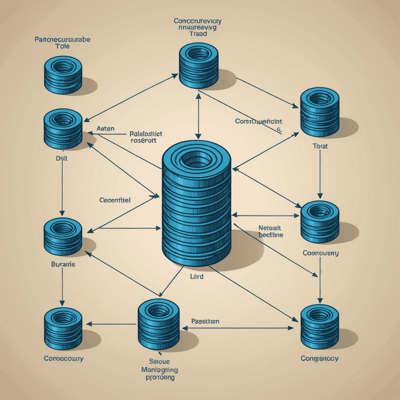 Diagrama que muestra múltiples hilos de ejecución trabajando en paralelo, ilustrando el concepto de concurrencia en programación