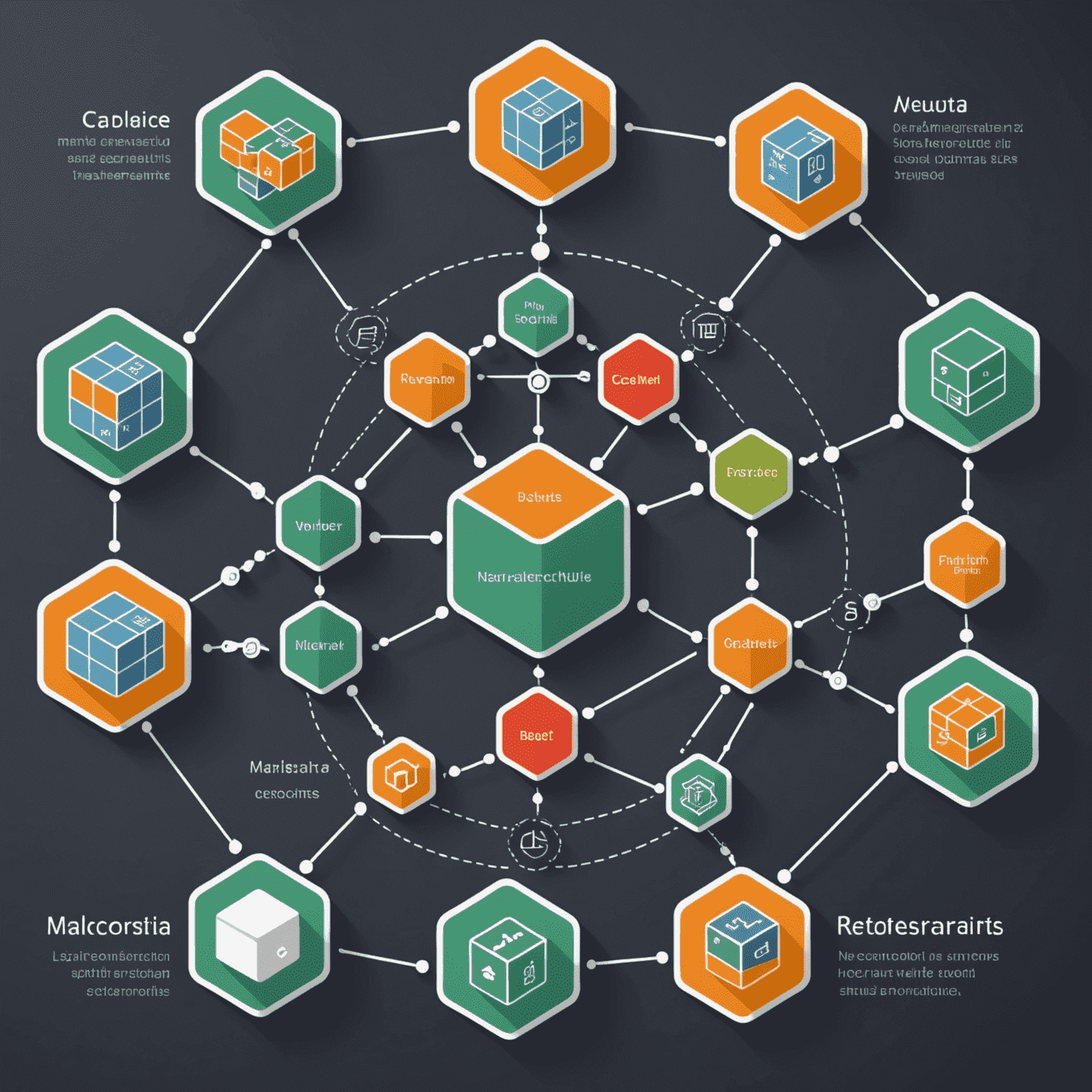 Ilustración de una arquitectura de microservicios con componentes etiquetados en español